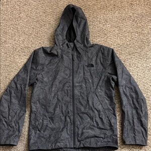 The North Face Men's Black Topographic-Print Hooded Jacket